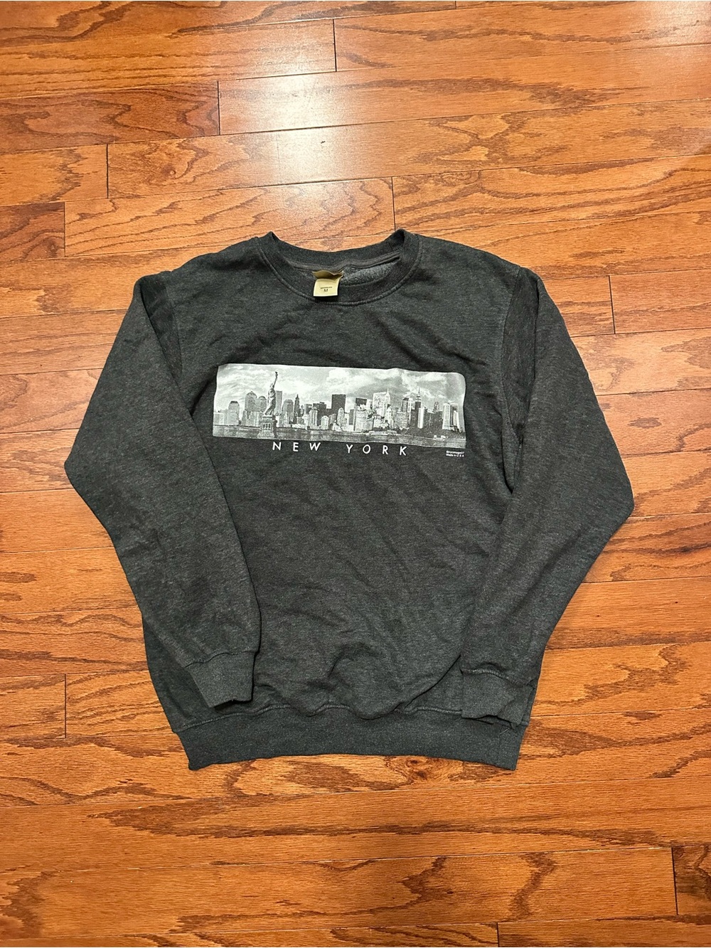 Mens Charcoal 'New York' Graphic Crewneck Sweatshirt